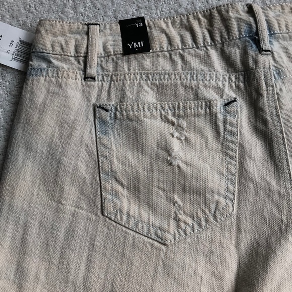 YMI Acid Wash Distressed Denim short Shorts Jrs 13 - Picture 6 of 9